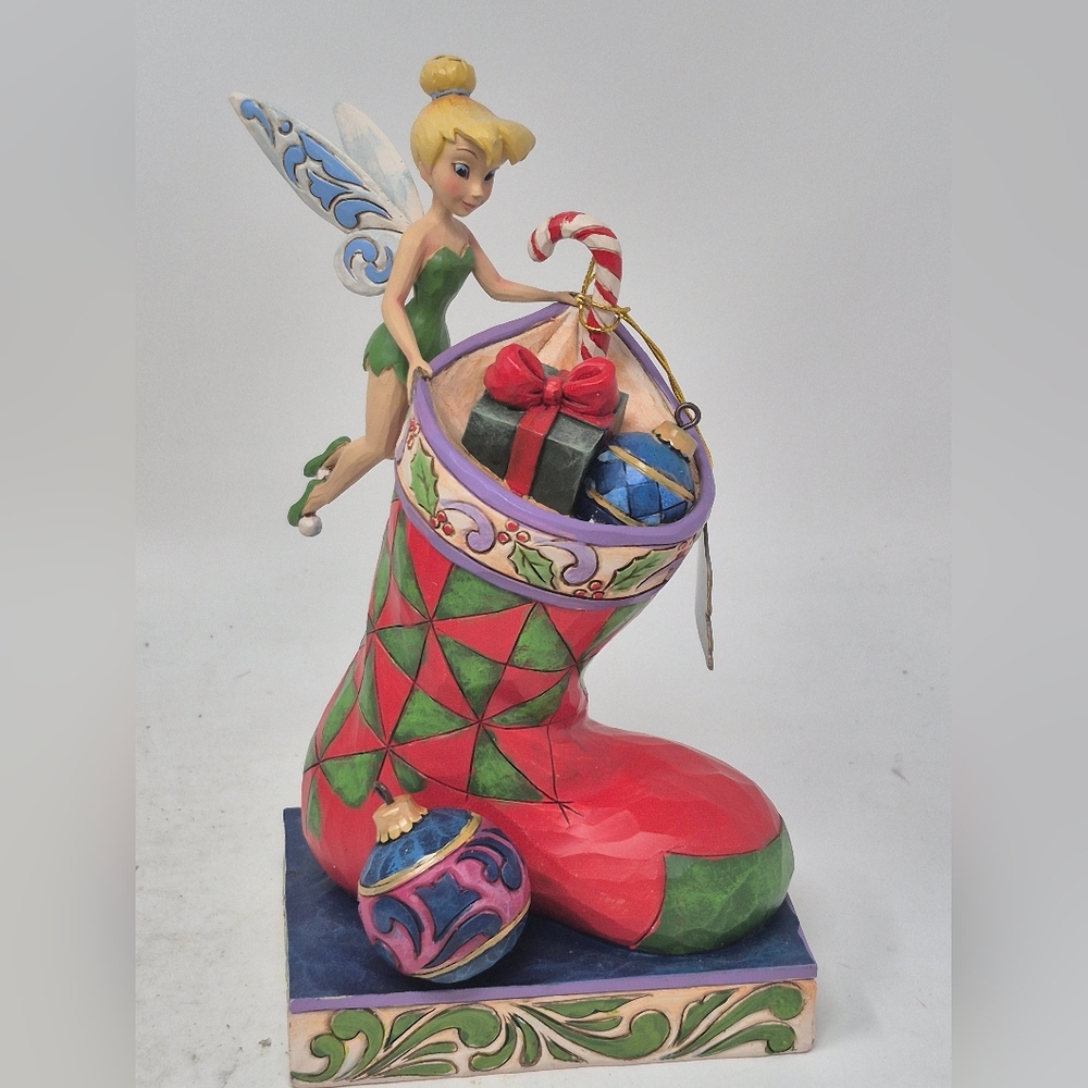 Jim Shore Disnsy Traditions Tinker Bell Christmas Stocking Figurine